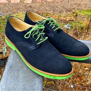 Walk-Over Mens Leather Suede Nubuck Oxfords Lime & Navy WM4001 MADE IN USA